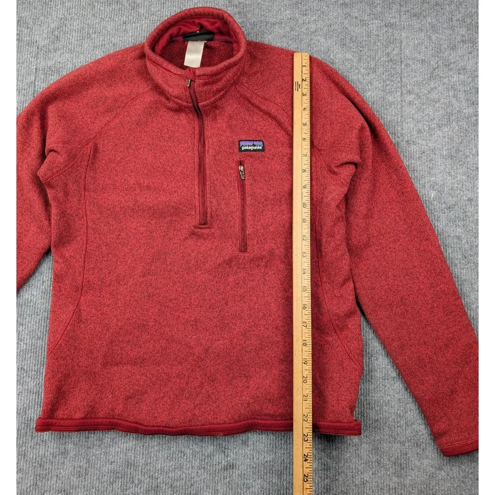 Patagonia Better Sweater 1/4 Zip Mens Medium Red Fleece Pullover Athleisure Hike